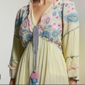 NWT Palak Pastel Floral Embellished Boho Maxi Dress